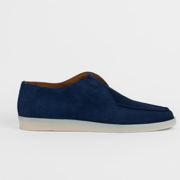 Loafers slip-on din piele întoarsă albastru marin