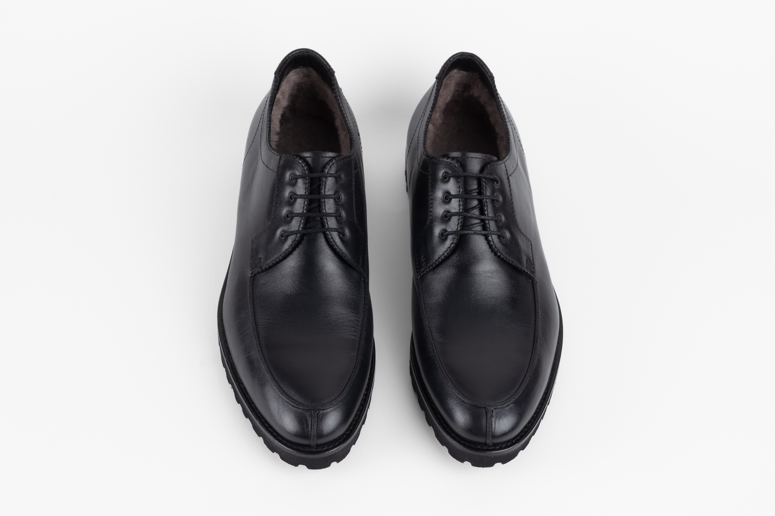 Pantofi casual negri din piele naturală cu șiret Pantofi casual negri din piele naturală cu șiret - imagine 3